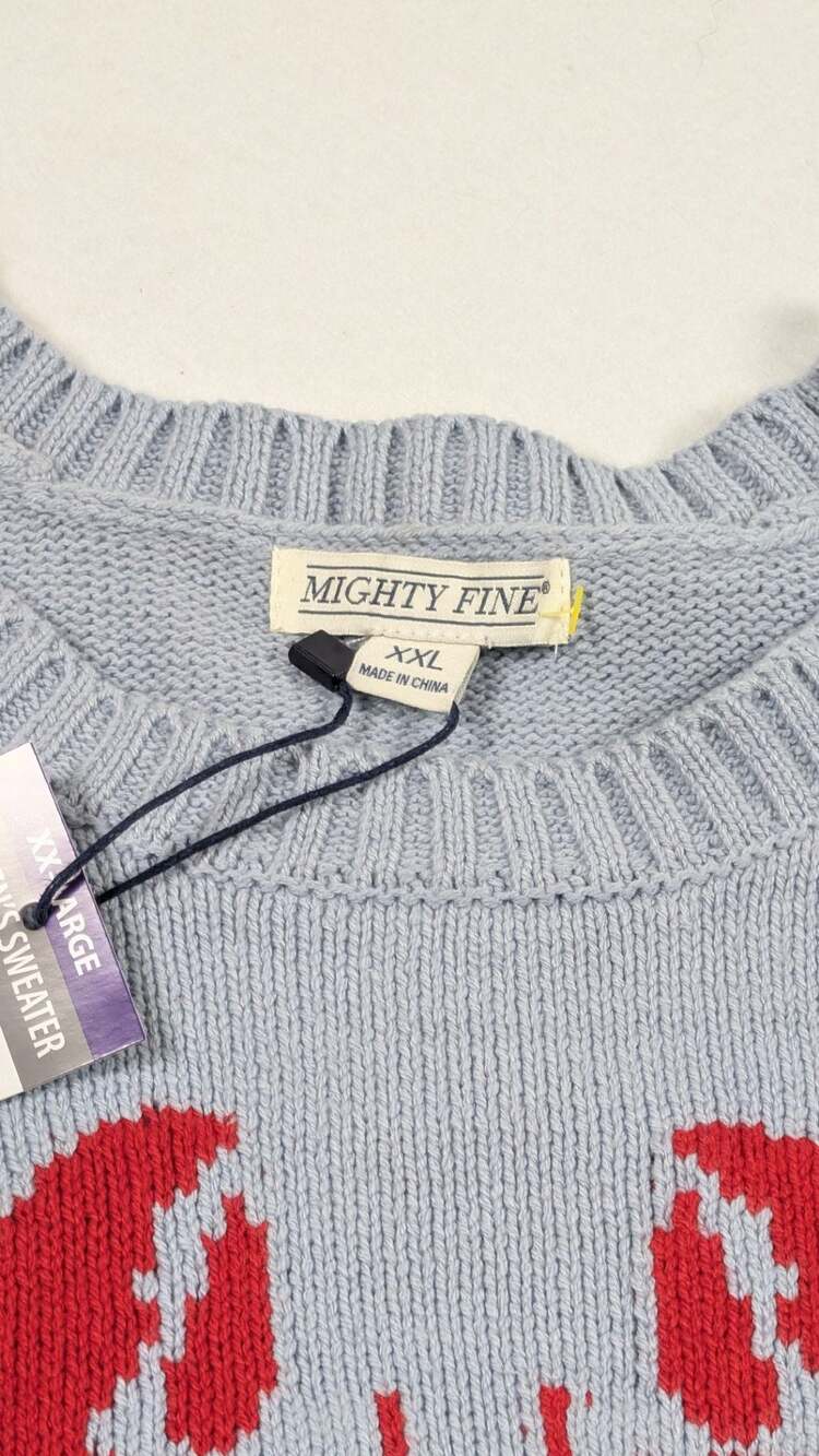 Mighty Fine Women's Blue Lobster Graphic Knit Crewneck Sweater XXL - Picture 3 of 10